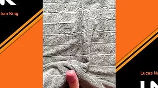 Loud moaning huge hands free cumshot slowmotion after days of edging