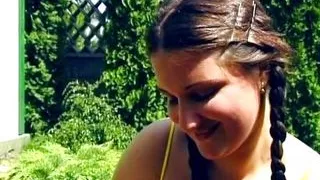 Sexy German teen assfucked in the backyard