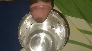 I came home and immediately released lots of cum inside the glass