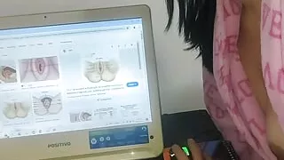 stepmother helps stepson study anatomy