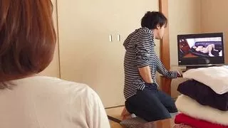 Wife's mother and son-in-law got excited when they watched porn alone together...2