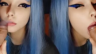 Cute Egirl smoking and sucking dick