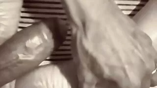 Feet, dick and ass. The hand that caresses is the same one that slaps