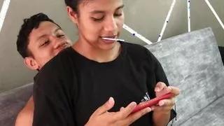 My stepsister plays with my cell phone and I play with her and her rich ass - porn in spanish latina