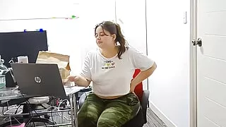 Cute and Chubby Nicole Stuffs Her Cute Round Tummy!