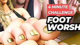 (Hentai JOI) 4 Min Challenge: Spicy Foot Worship
