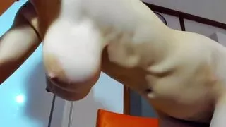 Hot Wet Brunette Myla_angel Shakes Her Boobs! View From Side.