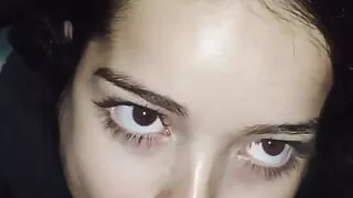 I took Debora Prado for a walk around the city and we stopped at the train track, I put her to suck my cock and came on my hot breasts