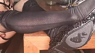 Femboy has sweated a lot after gangbang, and he stinks, and smells horny