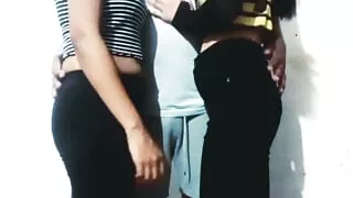 my girlfriend invite her college friend to get fucked tight pussy cuckold girls together Indian desi first time threesome sex