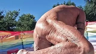 Early morning beach time with my favorite big black dildos