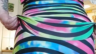 Curvy strip down close ass asshole