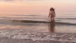 almost caught naked on a public beach