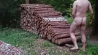 Outdoor forest masturbation