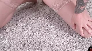 POV foot fetish MILF with tattoos and bigboobs gets fucked