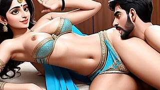 cute saree bhabhi gets naughty with her devar for rough and hard anal sex after ice massage on her back in Hindi indian sex