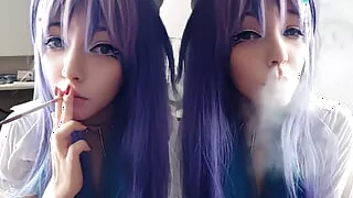 Cute Anime Girl smoking a cig (ask me for full vid)
