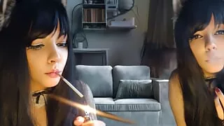 Goth Maid smoking for you (ask me for full vid)