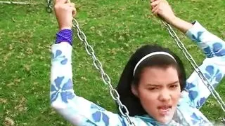 Cute carla goes naked at the playground