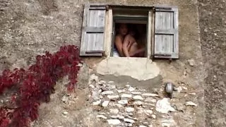 Blonde French slut eats sperm after hot outdoor anal