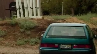 Big boobed blonde eats cum after outdoor fuck