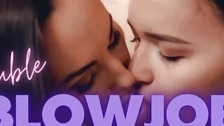 Lilu Moon & Sasha Sparrow Double Blowjob Big Dick POV