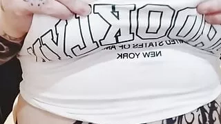 Playing with My Tits with My Shirt on