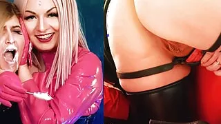 Strap-on Fuck of Big Ass Slut! Deep Throat and Pussy Stretching Training. Arya Grander & Fetishaura