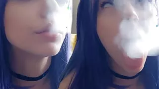 Yandere Ahegao Egirl smoking with her titties out again (ask me for full vid)