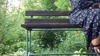 Cheerful milf jerks off strangers and takes photos on the street