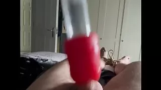 Milking machine goes wild on my cock. Long blowjob milking high speed.