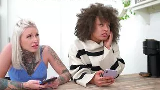 Straight in the Ass - Two Babes are gettin Anal Nailed by big dick in Interacial Fuck