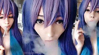 Egirl smoking in your face CLOSE UP (ask me for full vid)