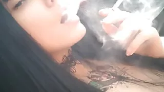 Goth Girl Close Up Smoking (ask me for full vid)