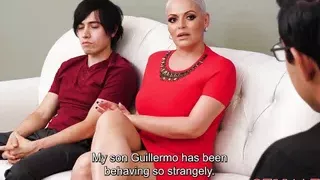 Busty MILF Latina Got Threesome Creampie Therapy