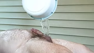 guy gets hard getting a body scrub