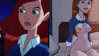 Cartoon characters origianal and naked version