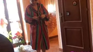 Luna fucked in the ass on the ladder