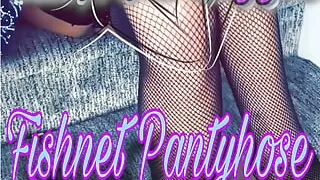 MissyNylonLeggs - Fishnet Stocking staircase teasing