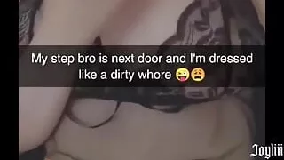 Slut Sexting with Hairbrush While Stepbro Next Door
