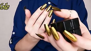Hands Fetish Golden Manicure