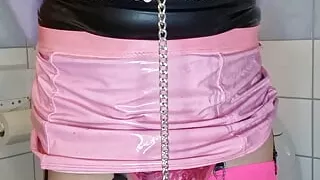 Sissy Juliette in chastity with her new toy gets multiple sissygasms for Daddy