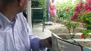 Smoking Hot Blonde Babe Gets Eaten Out and Fucked in Front of Another Man Outdoors
