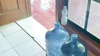 Panic.. Almost found out, I wanted to crot my husband to come in a hurry