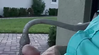 Front Porch Fast Masturbation and Talking