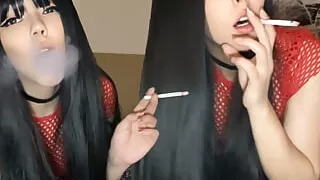 Goth Girl getting fucked by step dad while she smokes (ask me for full vid)
