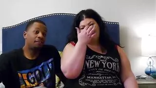 Chunky white BBW gets together with two black guys