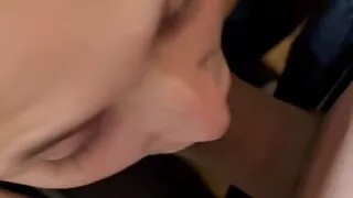 Sucking and Gagging Thick Black Cock