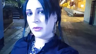 Taniax " Night walks" In public  with chastity caged