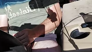 Jiggly balls truck jerk and cum